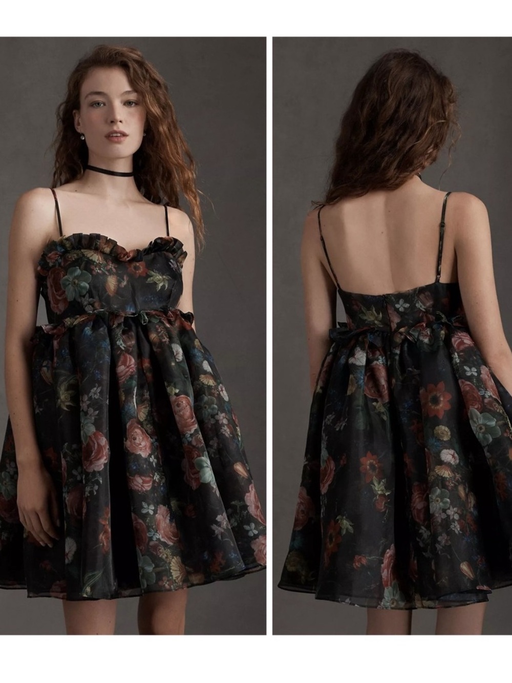 Selkie The Rosebud Mini Dress Nightcap Black Floral 4X